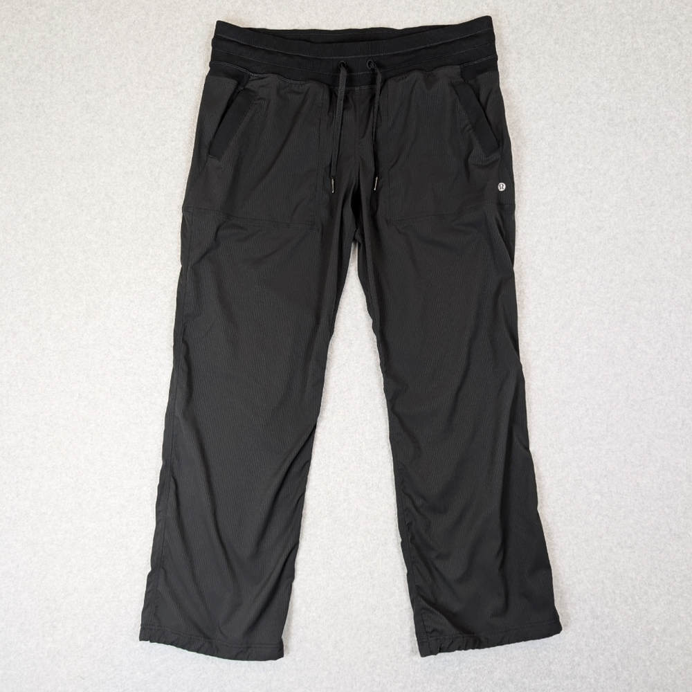 Lululemon Dance Studio Pants Womens 14 Black Mid Rise Full Length Unlined W5ENOR